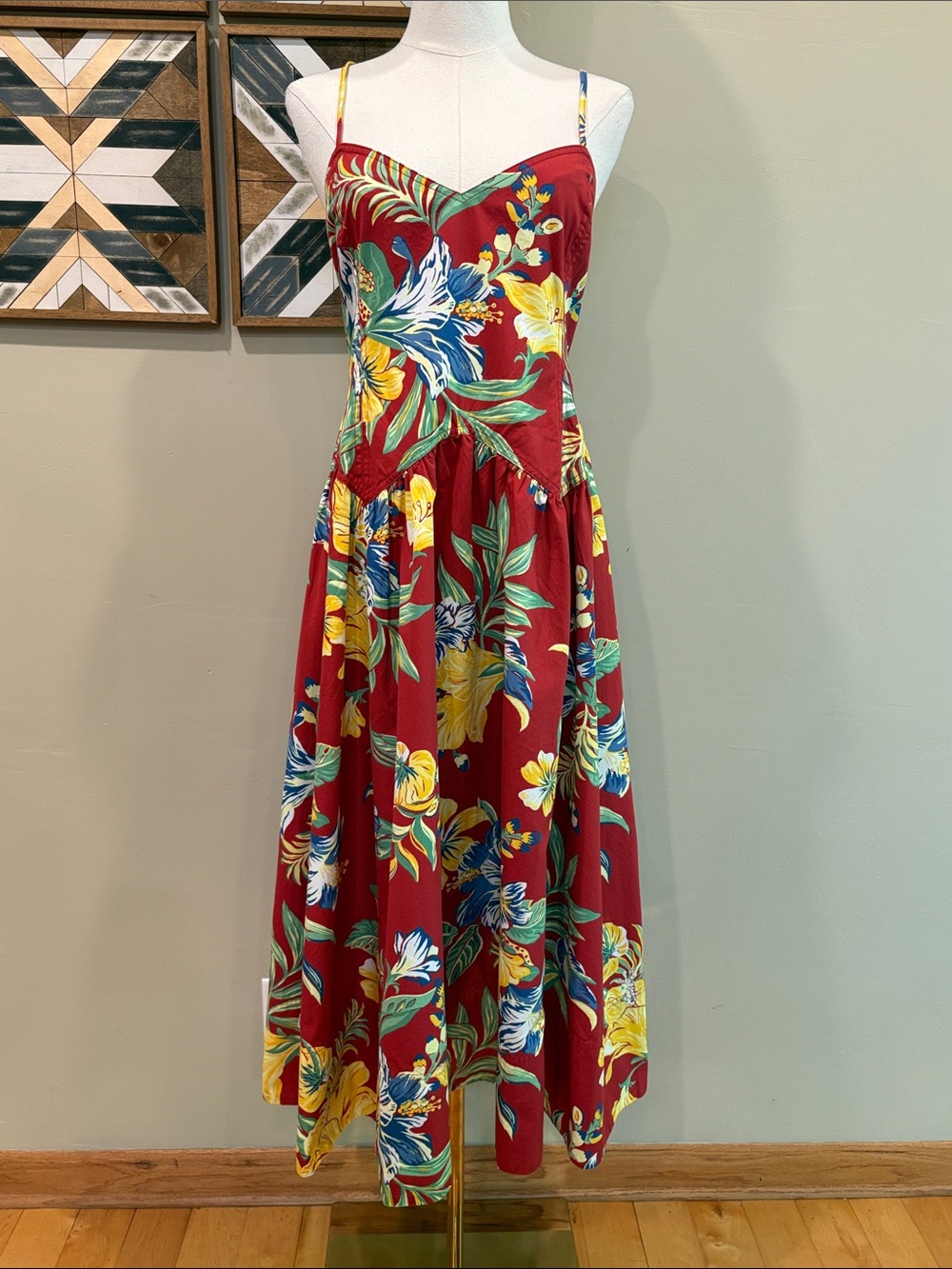 Polo Ralph Lauren Tropical-Floral Cotton Poplin Dress size 2 NWT